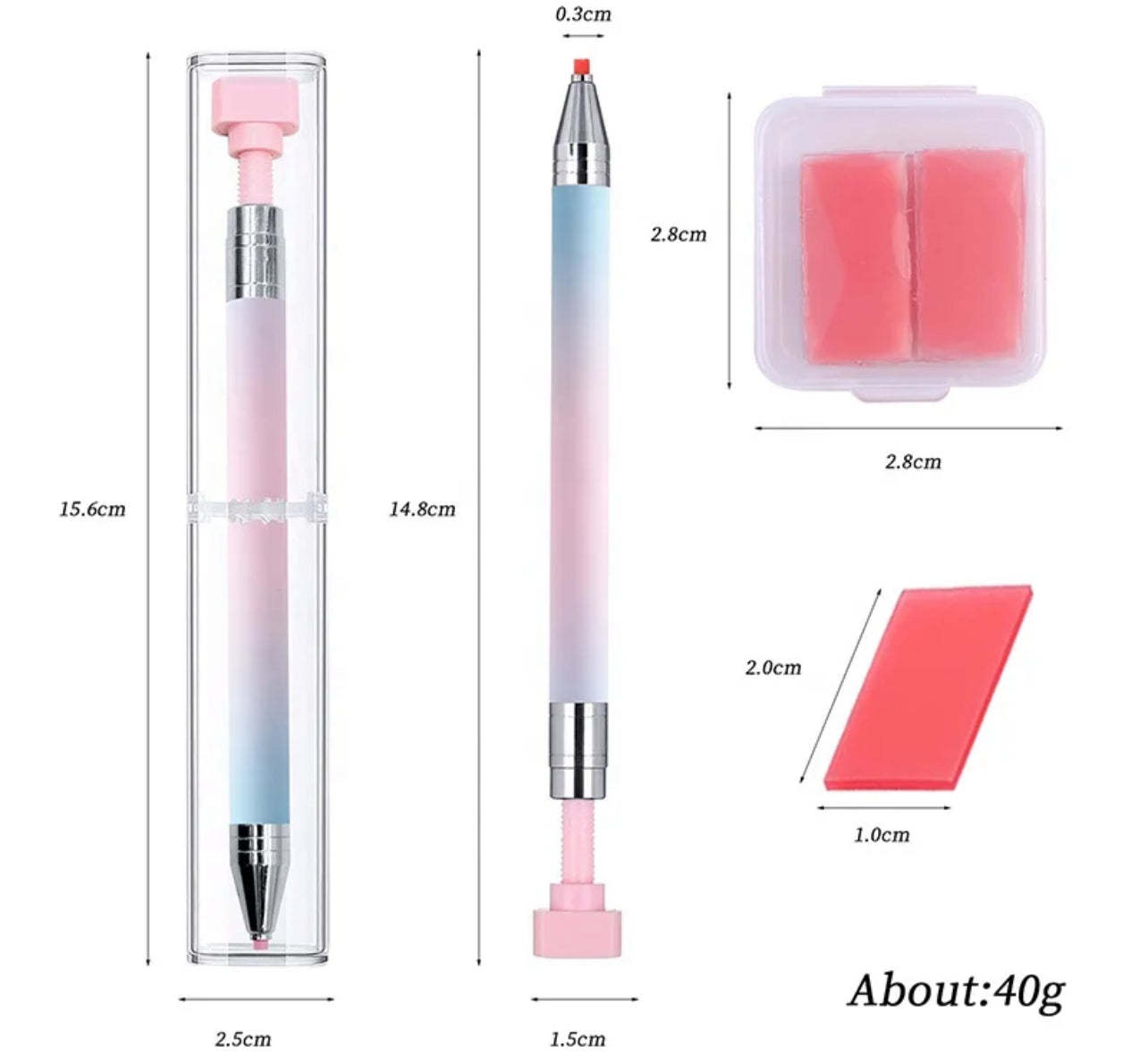 Color Gradient Rotary Nail Art Rhinestones Picking Pen Tool