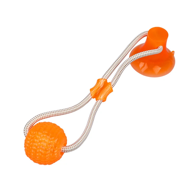 Pet Toys for Small Dogs, Rubber Dog Toy, Dog Push Toy with TPR Ball, Pet Tooth Cleaning Chewing Toy with Suction Cup