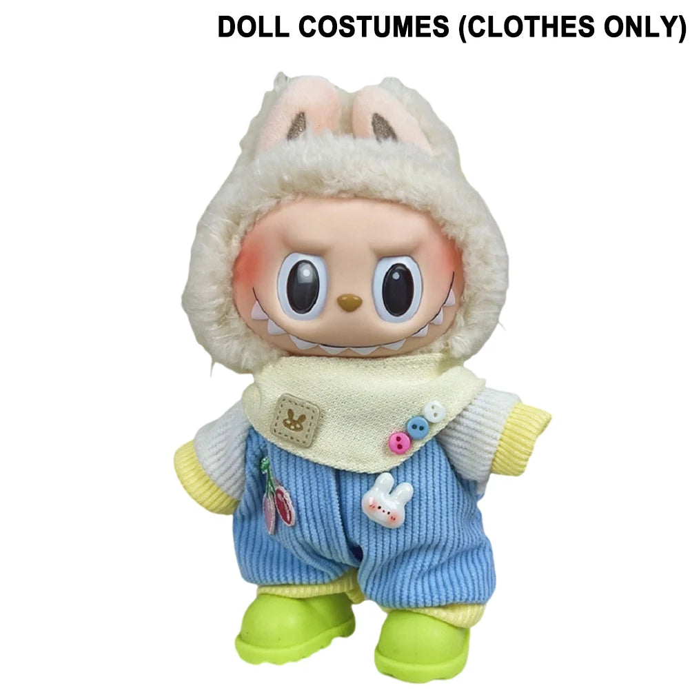 17cm Mini Doll's Clothes For Korea Kpop Exo Labubu V1 V2 Idol Dolls Cute Decoration Macaron Clothing Gift Outfit Accessories