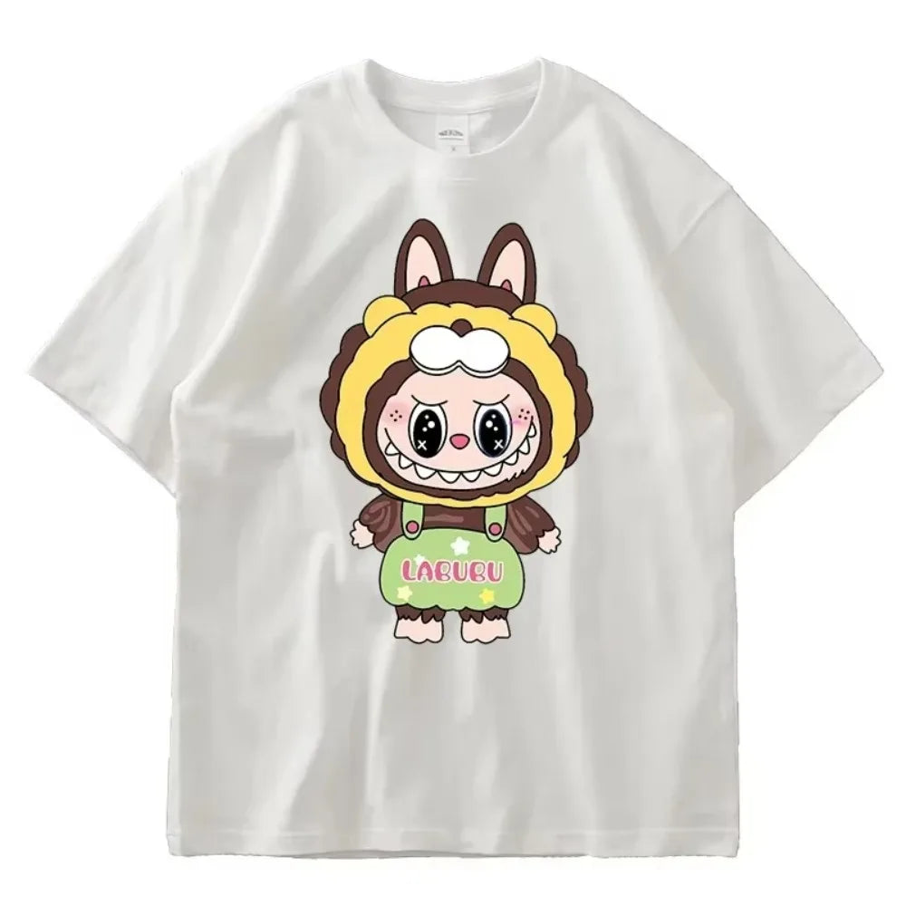 2025 Girls Summer Funny Clothes Cartoon Characters Fashion Printed Couple T-Shirt Street Sports Casual Cotton Top