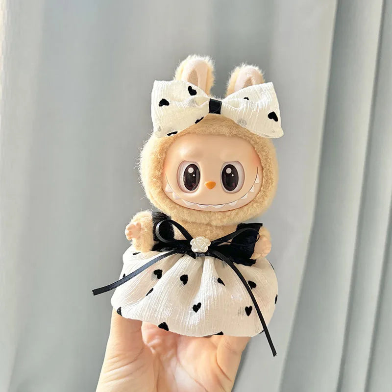 For 17cm Labubu V2 V1 Purple Dress Doll Clothes Outfit Accessories Idol Doll Clothing for Labubu Ropa Accessories Clothes