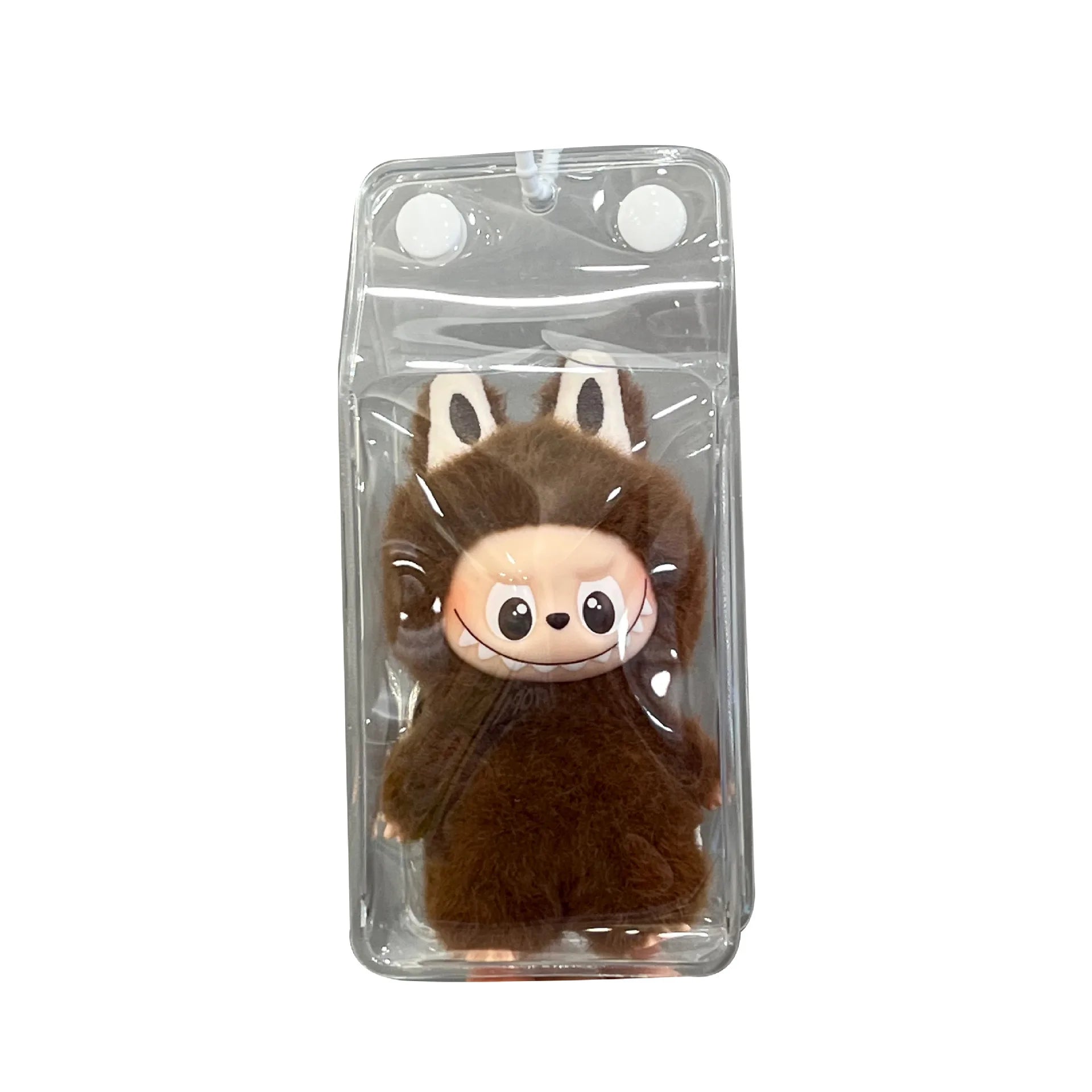 For 10cm Labubu Mini Dolls Transparent Protective Cover Labubu 4.0 plush Keychain Pendant dust cover storage bag Protection box