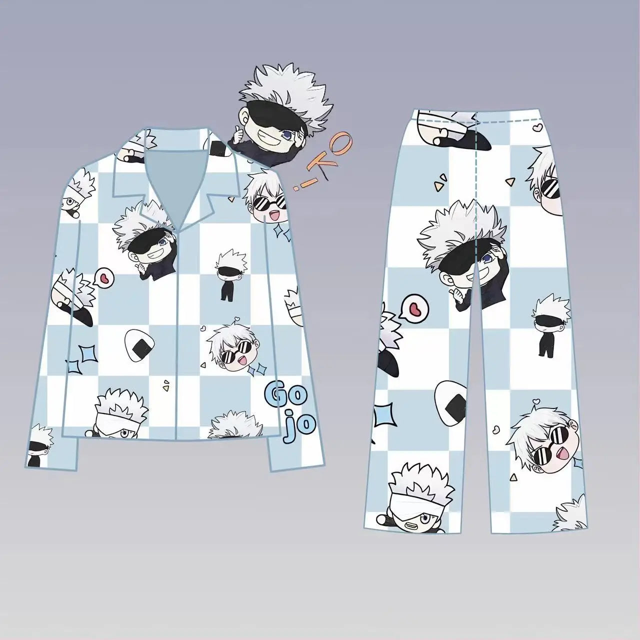 Anime Jujutsu Kaisen Gojo Satoru periphery cute pajamas spring and summer couples can wear outside home wear set birthday gifts