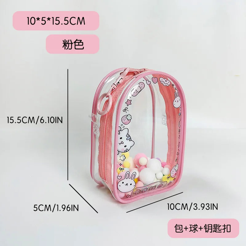 For 15-17cm Labubu Crossbody Baby Walking Bag For Skullpanda doll Cartoon printing Protective Cover Pain Bag with Rope