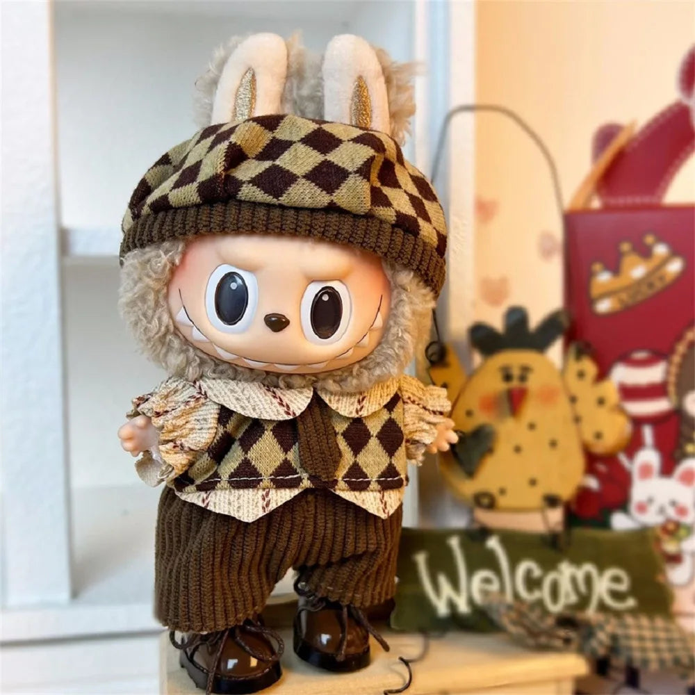 17cm Mini Doll's Clothes For Korea Kpop Exo Labubu V1 V2 Idol Dolls Cute Decoration Macaron Clothing Gift Outfit Accessories