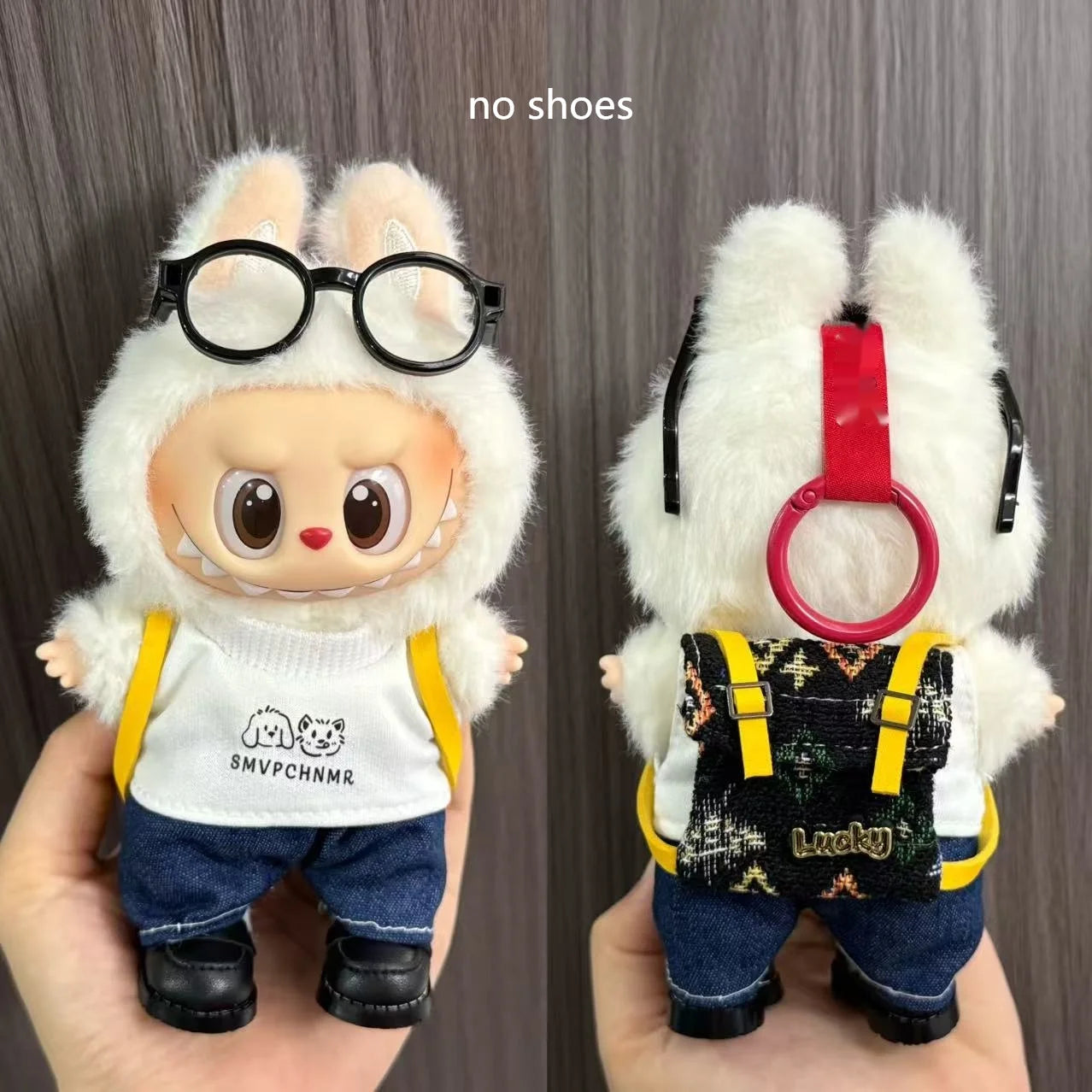 Only Clothes For Labubu Pendant Doll Clothing 17cm Skirt Dressing Set Halloween Baby Dolls Cute Toy Gift Wings Fashion Trend