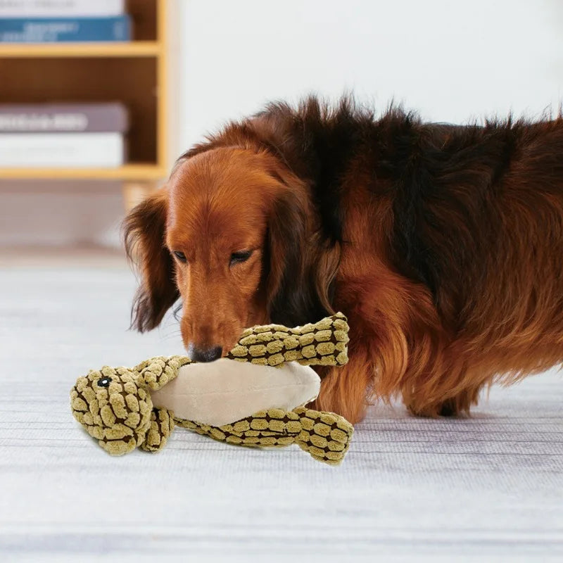 Pet Toys Animals Shape Bite Resistant Squeaky Toys Teeth Grinding Plush Dog Toy for Small Large Puppy Pets Training Accessories