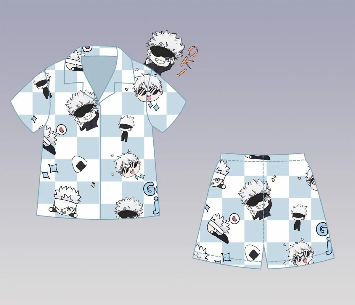Anime Jujutsu Kaisen Gojo Satoru periphery cute pajamas spring and summer couples can wear outside home wear set birthday gifts