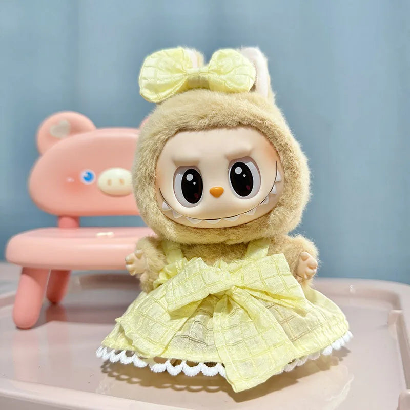 For 17cm Labubu V2 V1 Purple Dress Doll Clothes Outfit Accessories Idol Doll Clothing for Labubu Ropa Accessories Clothes