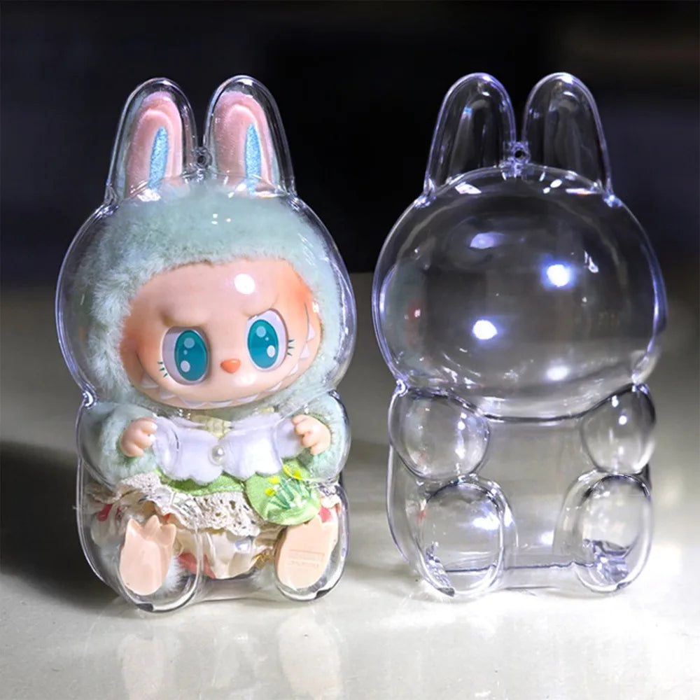 LABUBU transparent protective case, protective cover, dust cover, storage box, canvas cloth for labubu