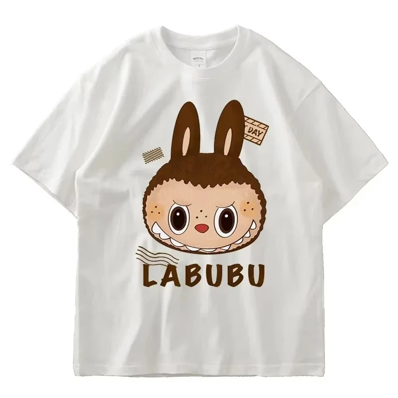 2025 Girls Summer Funny Clothes Cartoon Characters Fashion Printed Couple T-Shirt Street Sports Casual Cotton Top