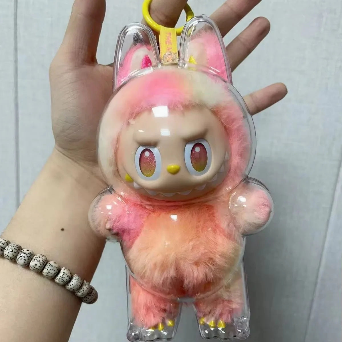 V1 V2 Labubu Protective Cover Cotton Doll Sitting Bag Transparent doll 17cm Dustproof Hanging Plush Doll Dust Drying Doll bag