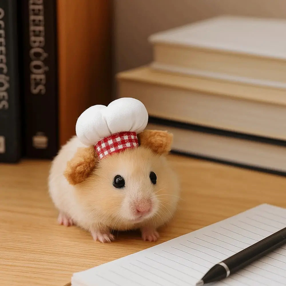 Pet Accessories Adjustable Hamster Chef Hat Comfortable Decorative Pet Costume Hat Breathable Hamster Cosplay Hat Photo Prop