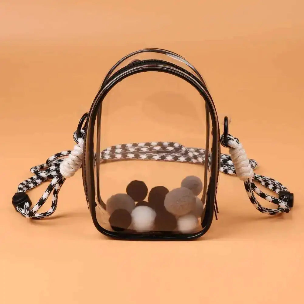 Labubu Protect Case Labubu Sitting Party 15cm Cotton Doll Shoulder Pain Bag PVC Storage Bag Labubu