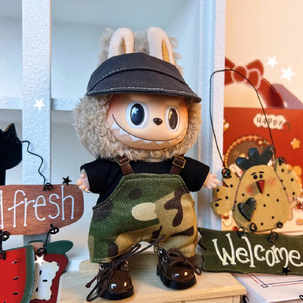 17cm Mini Doll's Clothes For Korea Kpop Exo Labubu V1 V2 Idol Dolls Cute Decoration Macaron Clothing Gift Outfit Accessories