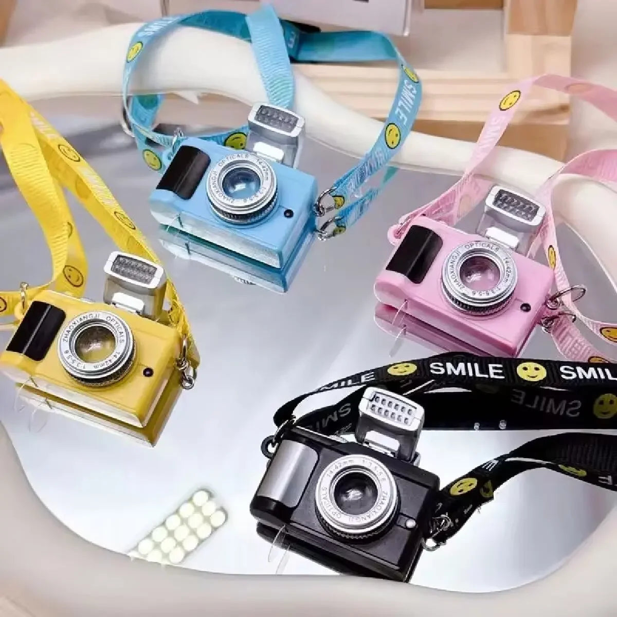 17cm Labubu Flash Camera Cotton Doll Accessory Decorative Camera Bag for Photography Enthusiasts And Collectors