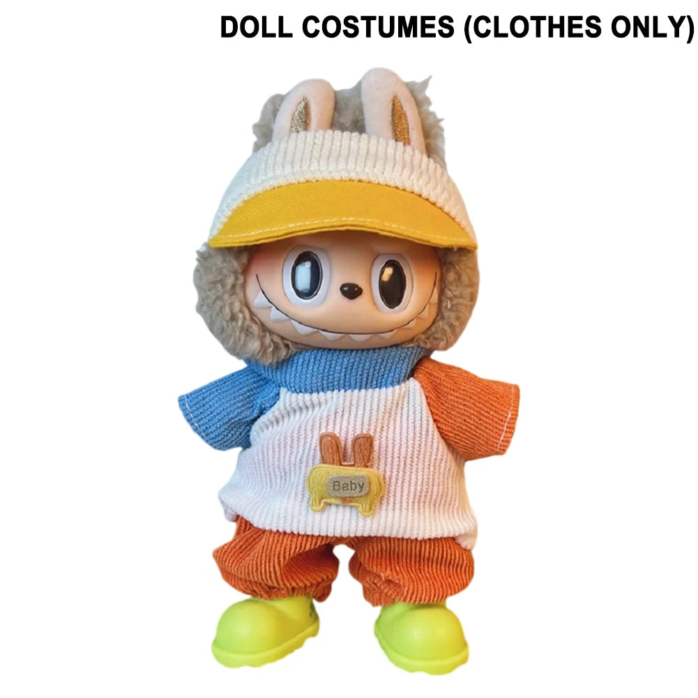 17cm Mini Doll's Clothes For Korea Kpop Exo Labubu V1 V2 Idol Dolls Cute Decoration Macaron Clothing Gift Outfit Accessories