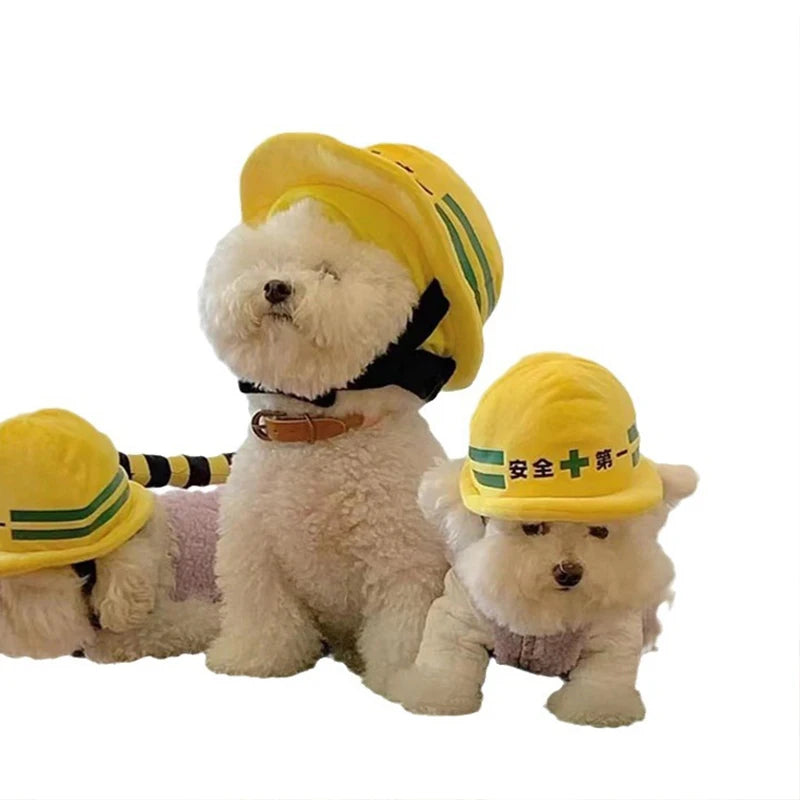 Pet Engineering Team Safety Helmet Puppy Kitten Hat Halloween Pets Accessories Small Medium-Sized Dog Corgi Labrador Photo Props