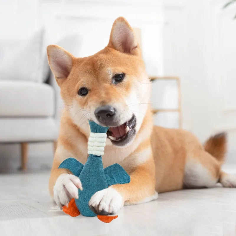 Pet Toys Animals Shape Bite Resistant Squeaky Toys Teeth Grinding Plush Dog Toy for Small Large Puppy Pets Training Accessories