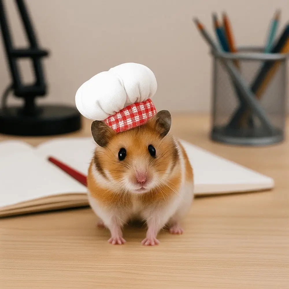 Pet Accessories Adjustable Hamster Chef Hat Comfortable Decorative Pet Costume Hat Breathable Hamster Cosplay Hat Photo Prop