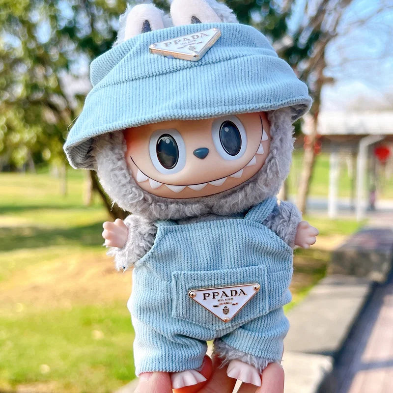 NO Doll, For Labubu Doll Clothing Set Hat 17cm Clothes Shoes Doll DIY Accessories Training Sitting Party Games Toys Gifts