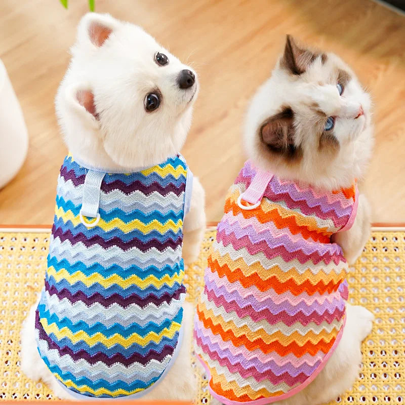 Pet Cat Clothes Breathable Kitty Clothing Dogs Soft Vests Summer Shirt Casual T-Shirt for Small Pet Costume Supplies Wholesale