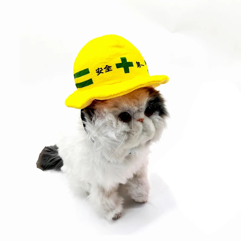 Pet Engineering Team Safety Helmet Puppy Kitten Hat Halloween Pets Accessories Small Medium-Sized Dog Corgi Labrador Photo Props