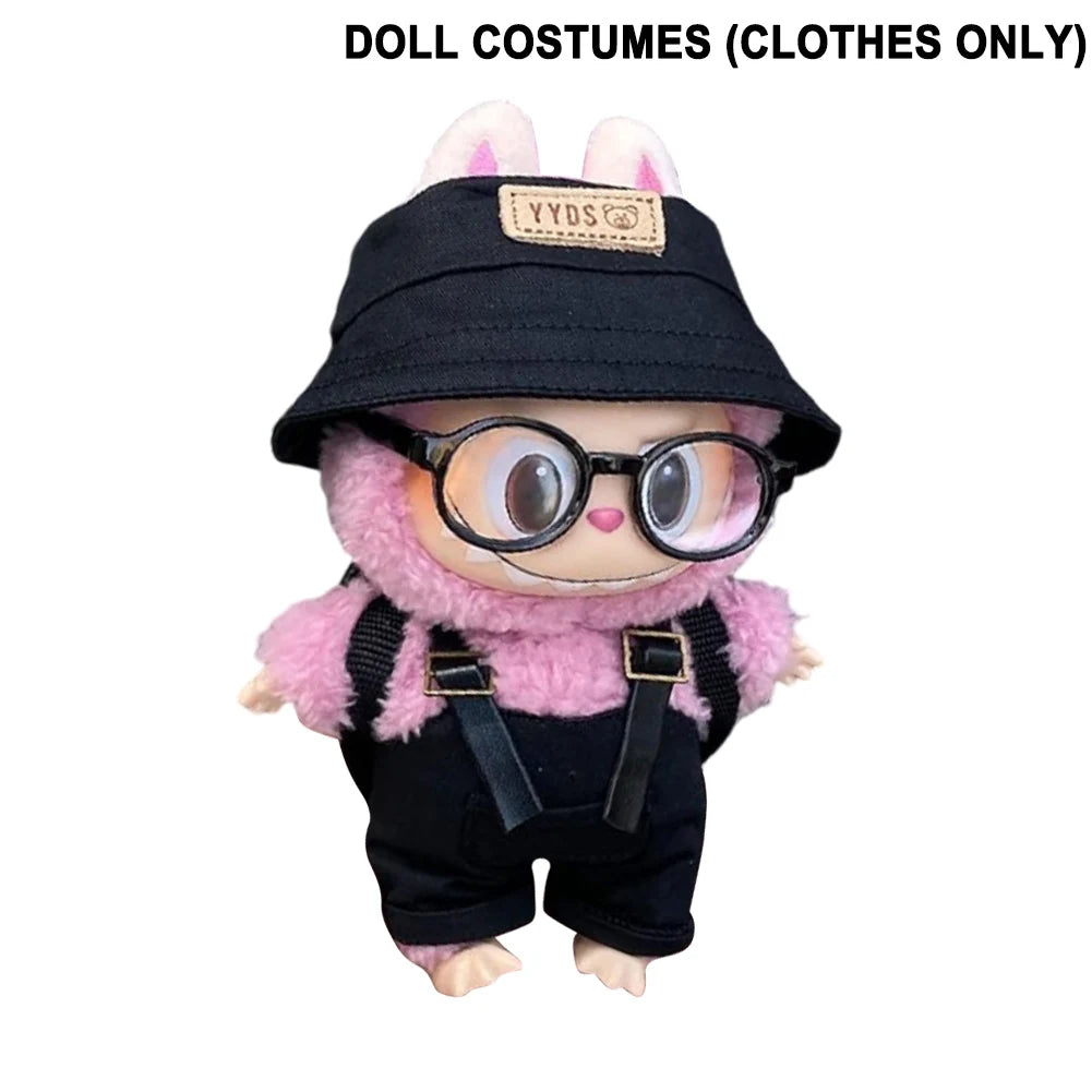 17cm Mini Doll's Clothes For Korea Kpop Exo Labubu V1 V2 Idol Dolls Cute Decoration Macaron Clothing Gift Outfit Accessories
