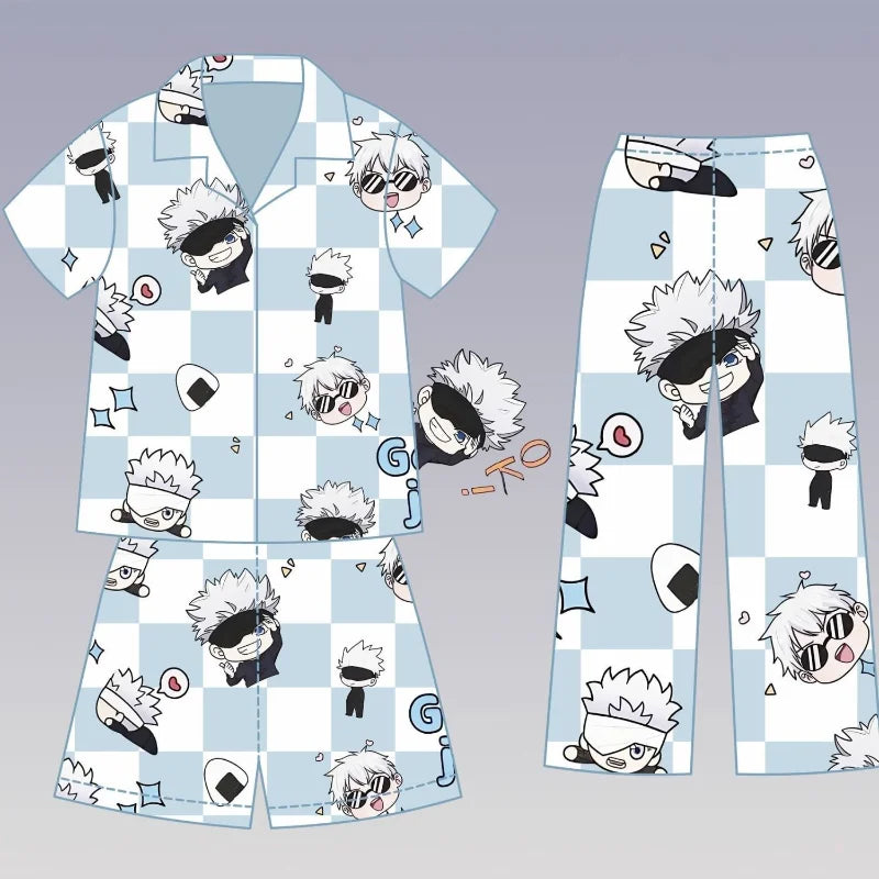 Anime Jujutsu Kaisen Gojo Satoru periphery cute pajamas spring and summer couples can wear outside home wear set birthday gifts