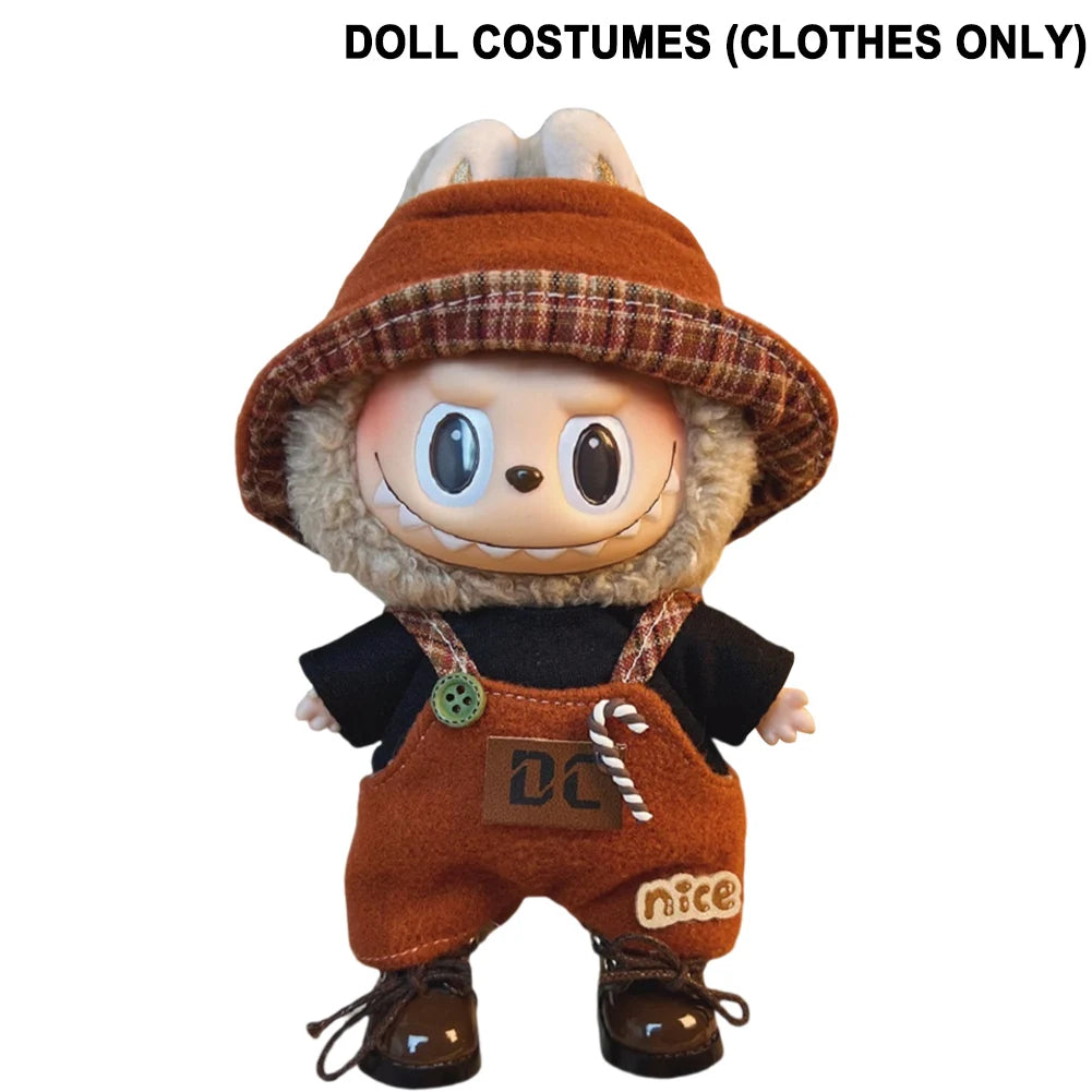 17cm Mini Doll's Clothes For Korea Kpop Exo Labubu V1 V2 Idol Dolls Cute Decoration Macaron Clothing Gift Outfit Accessories