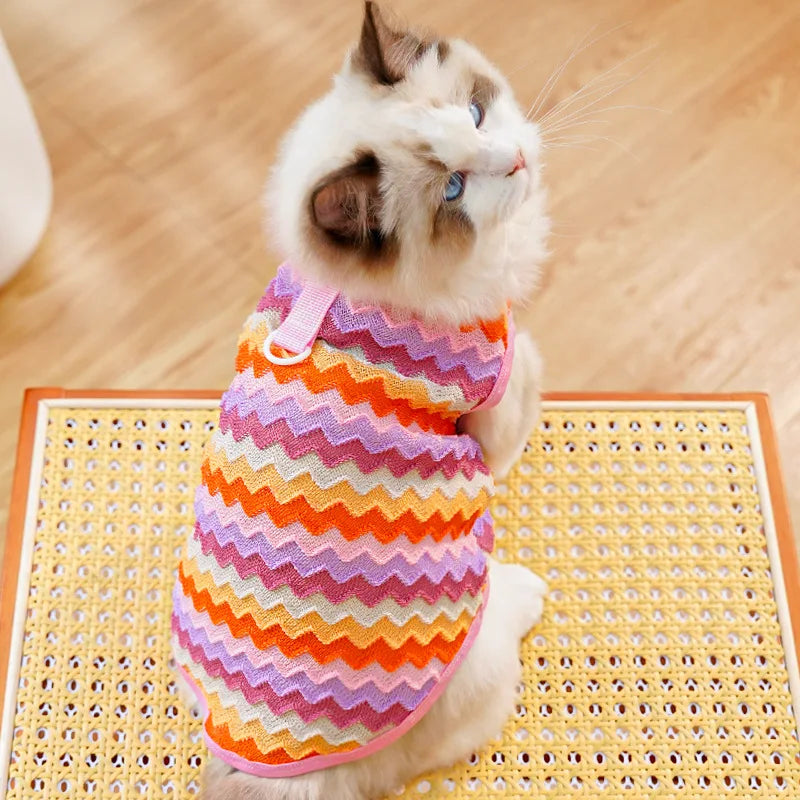 Pet Cat Clothes Breathable Kitty Clothing Dogs Soft Vests Summer Shirt Casual T-Shirt for Small Pet Costume Supplies Wholesale