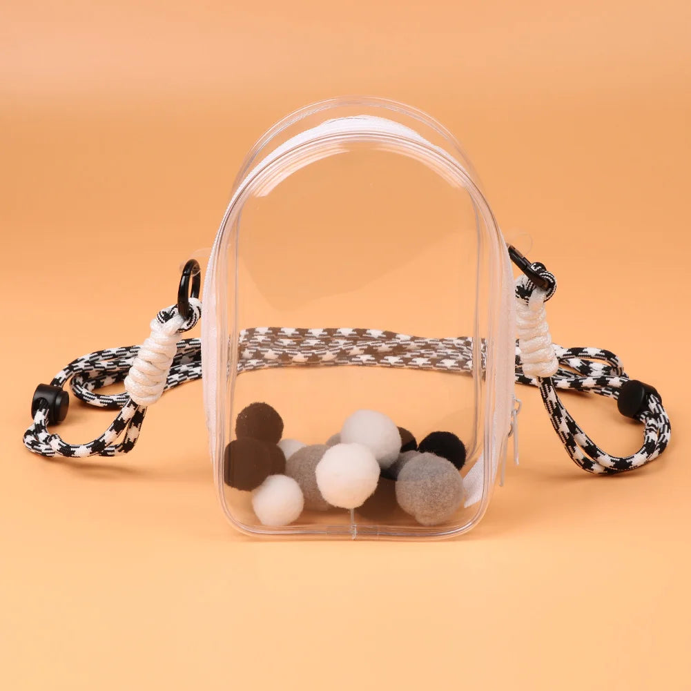 For 15-17cm Labubu Crossbody Baby Walking Bag For Skullpanda doll Cartoon printing Protective Cover Pain Bag with Rope