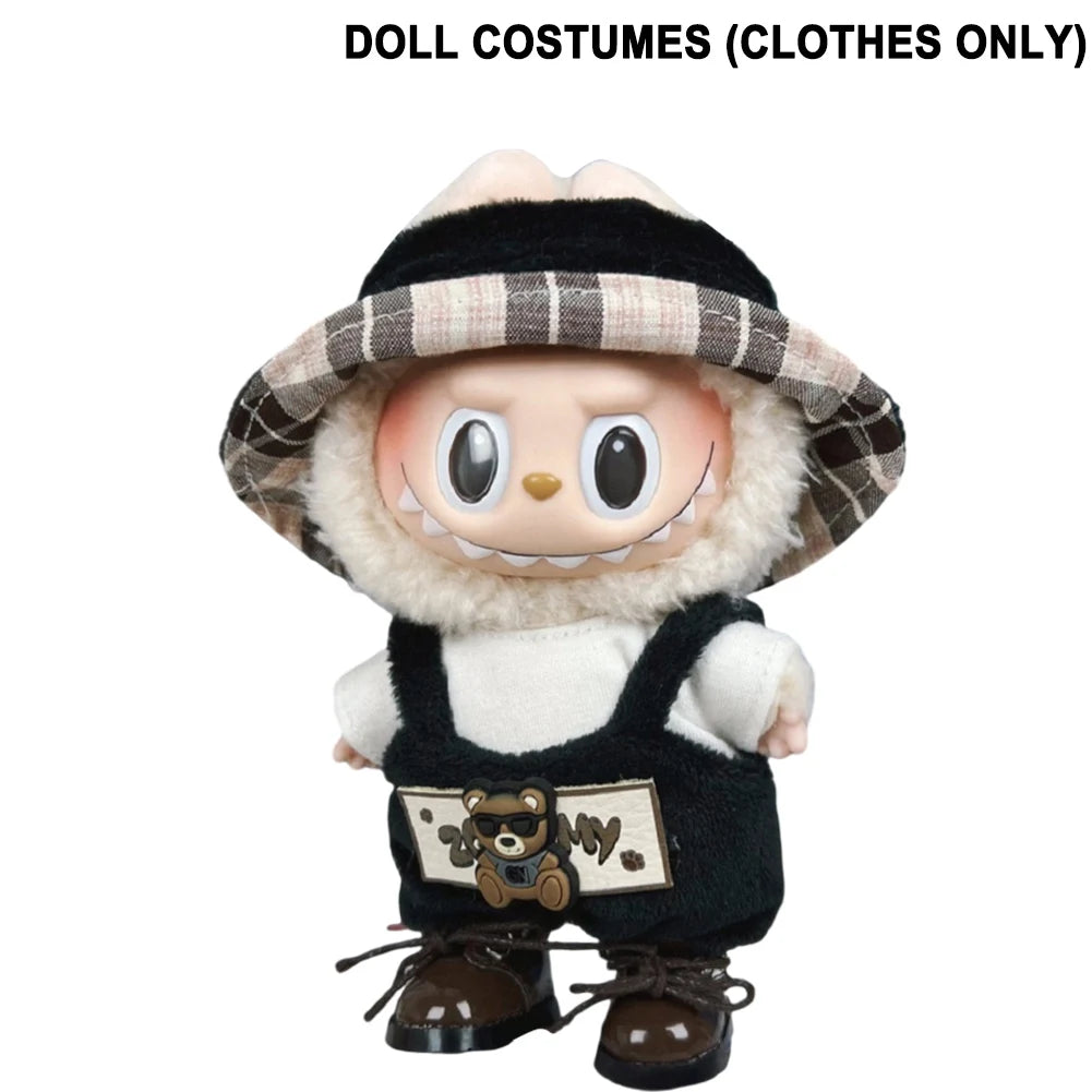 17cm Mini Doll's Clothes For Korea Kpop Exo Labubu V1 V2 Idol Dolls Cute Decoration Macaron Clothing Gift Outfit Accessories