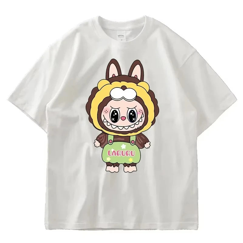 2025 Girls Summer Funny Clothes Cartoon Characters Fashion Printed Couple T-Shirt Street Sports Casual Cotton Top