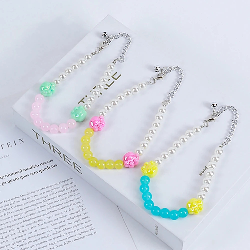 New Pet Accessories Pearl Necklace, Elegant Cute for Cats Small Dogs, Adjustable Safe Kitten Puppy Photo Props, Luxury Party
