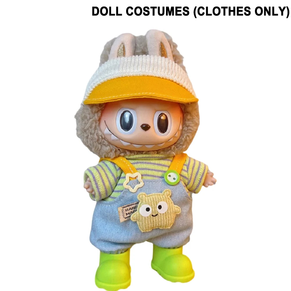 17cm Mini Doll's Clothes For Korea Kpop Exo Labubu V1 V2 Idol Dolls Cute Decoration Macaron Clothing Gift Outfit Accessories