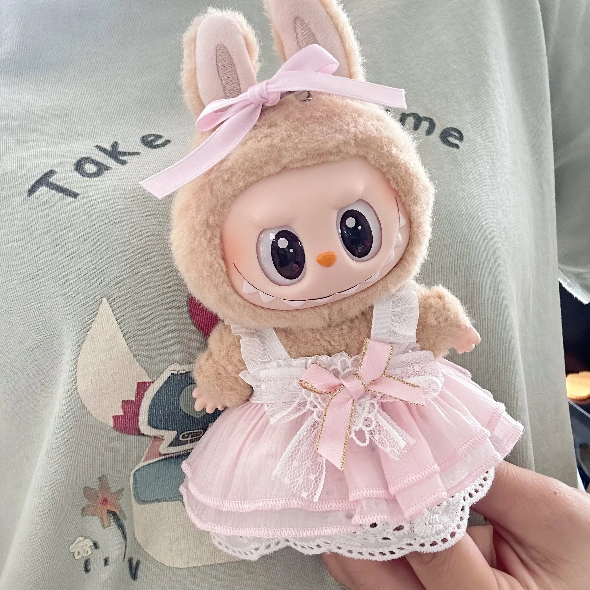 For 17cm Labubu V2 V1 Purple Dress Doll Clothes Outfit Accessories Idol Doll Clothing for Labubu Ropa Accessories Clothes