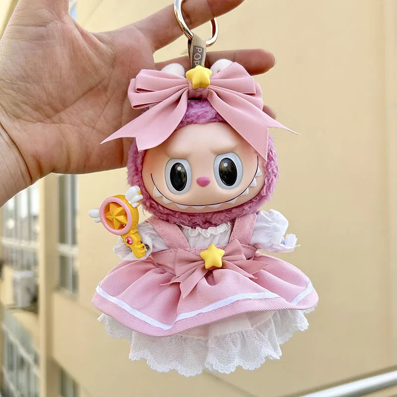 For 17cm Labubu V2 V1 Purple Dress Doll Clothes Outfit Accessories Idol Doll Clothing for Labubu Ropa Accessories Clothes