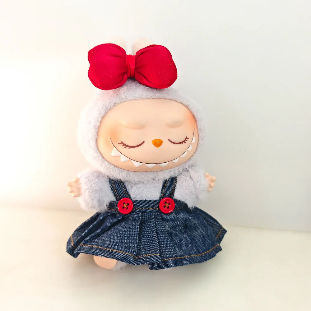 For 17cm Labubu V2 V1 Purple Dress Doll Clothes Outfit Accessories Idol Doll Clothing for Labubu Ropa Accessories Clothes
