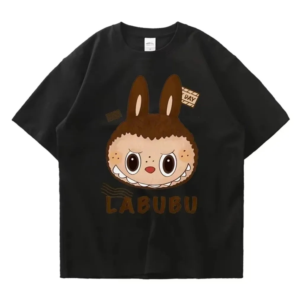 2025 Girls Summer Funny Clothes Cartoon Characters Fashion Printed Couple T-Shirt Street Sports Casual Cotton Top