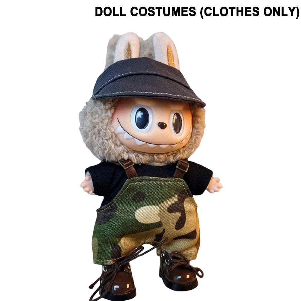 17cm Mini Doll's Clothes For Korea Kpop Exo Labubu V1 V2 Idol Dolls Cute Decoration Macaron Clothing Gift Outfit Accessories