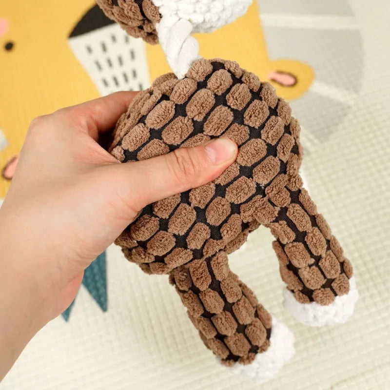 Pet Toys Animals Shape Bite Resistant Squeaky Toys Teeth Grinding Plush Dog Toy for Small Large Puppy Pets Training Accessories