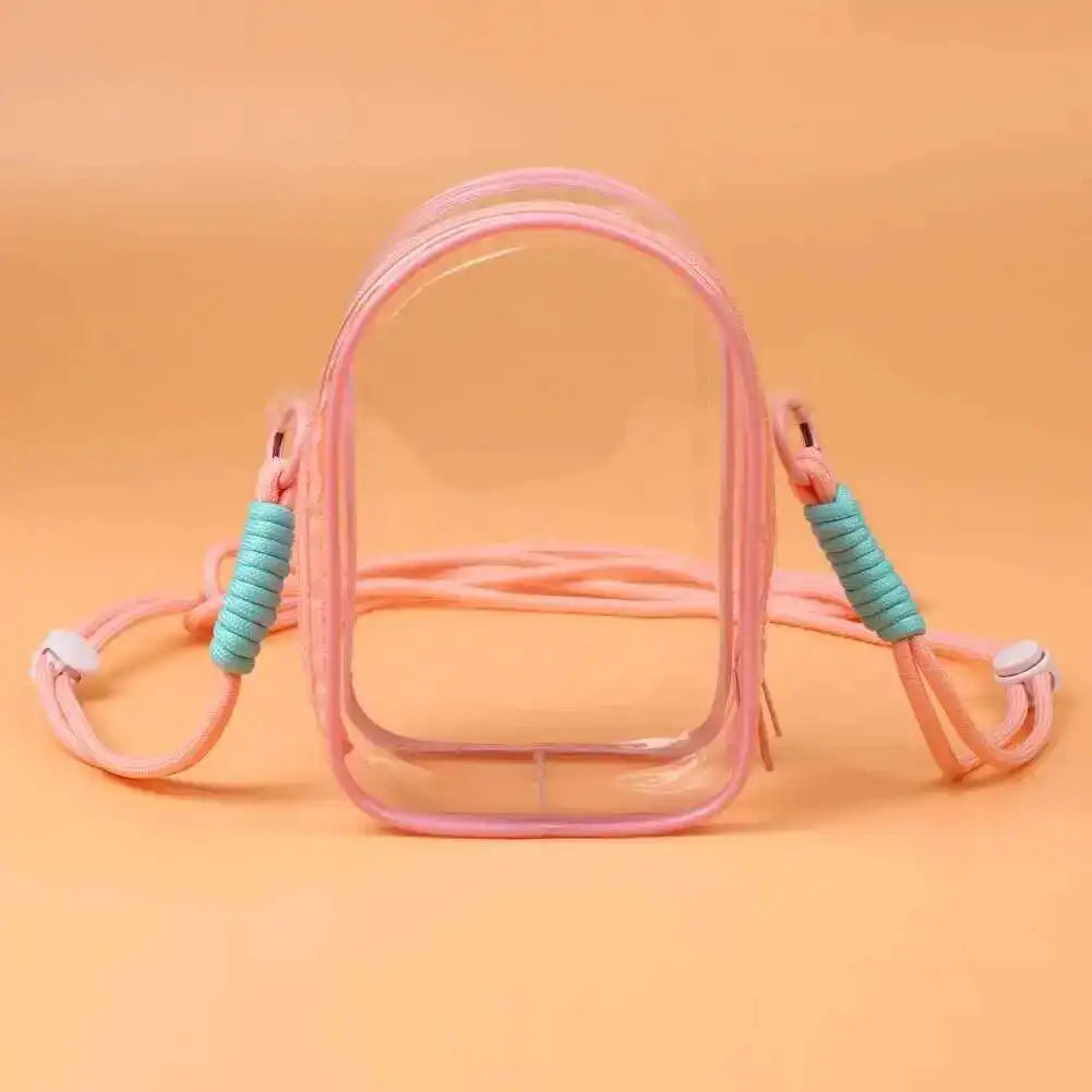 Labubu Protect Case Labubu Sitting Party 15cm Cotton Doll Shoulder Pain Bag PVC Storage Bag Labubu