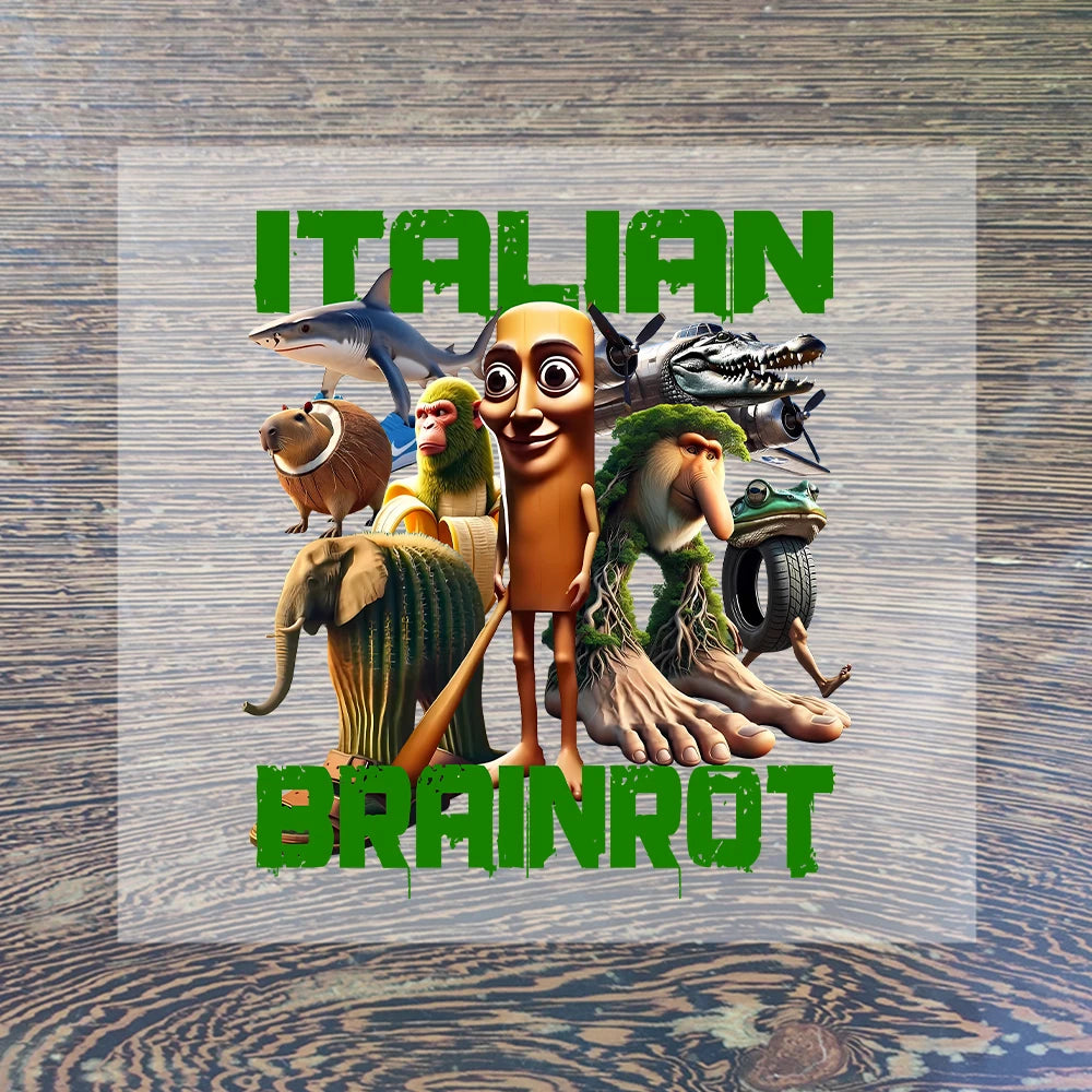 New Italian Brainrot Cartoon Iron on Patches for Clothing DIY T-shirt Heat Transfer Stickers Children Clothes Custom Sticker
