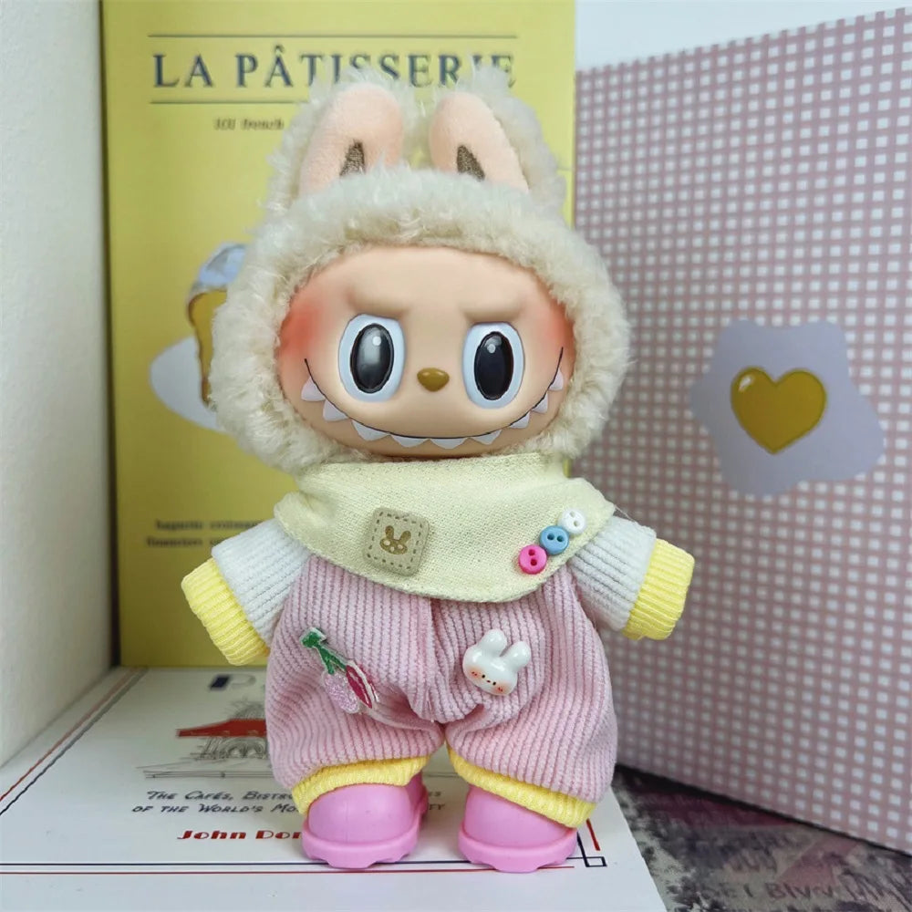 17cm Mini Doll's Clothes For Korea Kpop Exo Labubu V1 V2 Idol Dolls Cute Decoration Macaron Clothing Gift Outfit Accessories