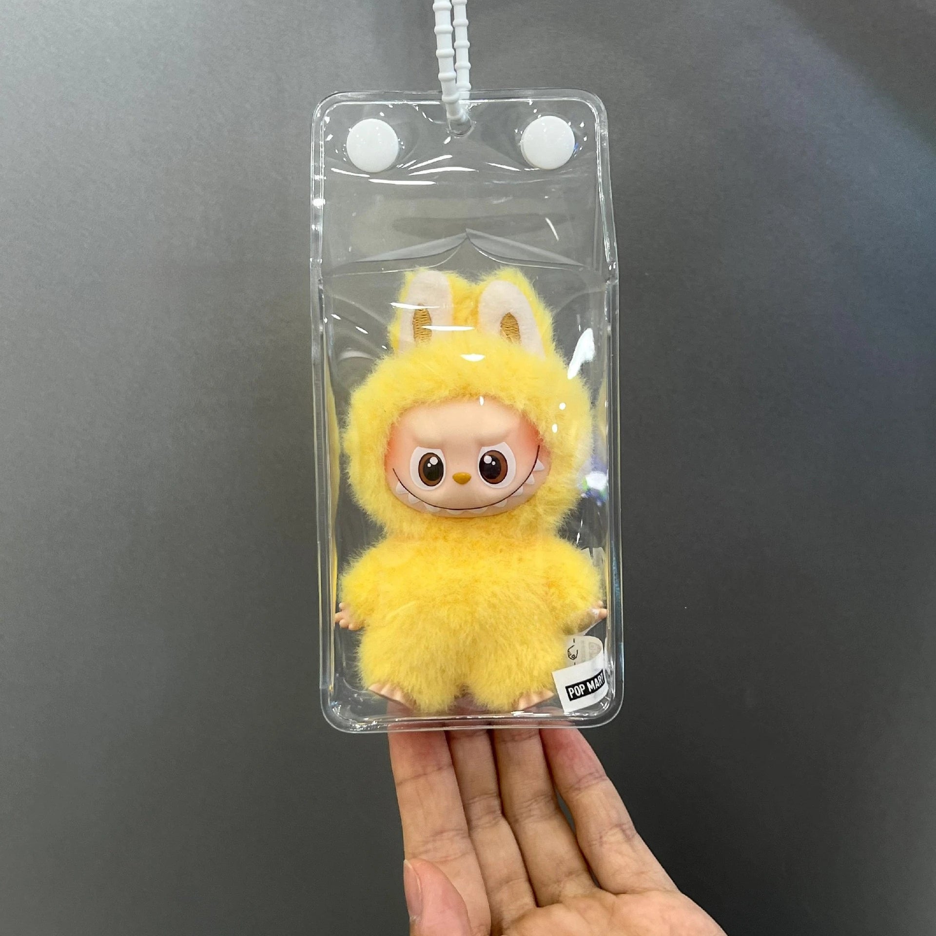 For 10cm Labubu Mini Dolls Transparent Protective Cover Labubu 4.0 plush Keychain Pendant dust cover storage bag Protection box