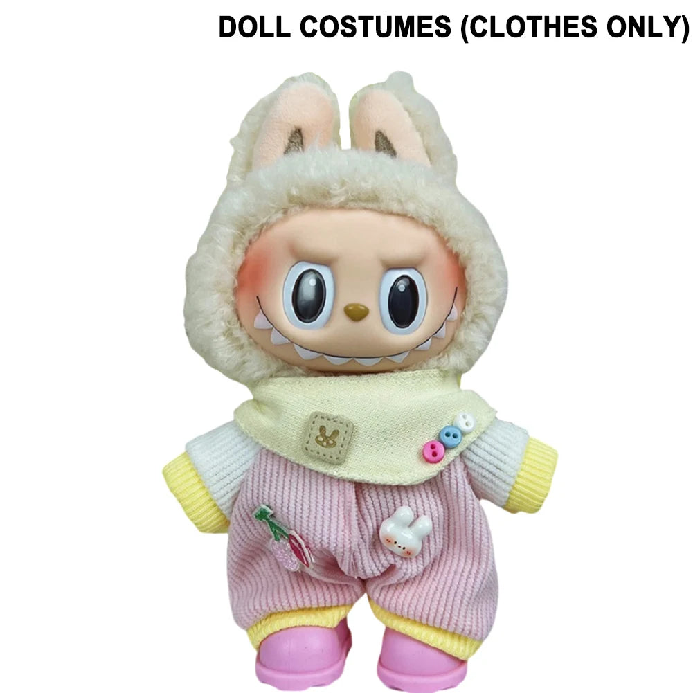 17cm Mini Doll's Clothes For Korea Kpop Exo Labubu V1 V2 Idol Dolls Cute Decoration Macaron Clothing Gift Outfit Accessories