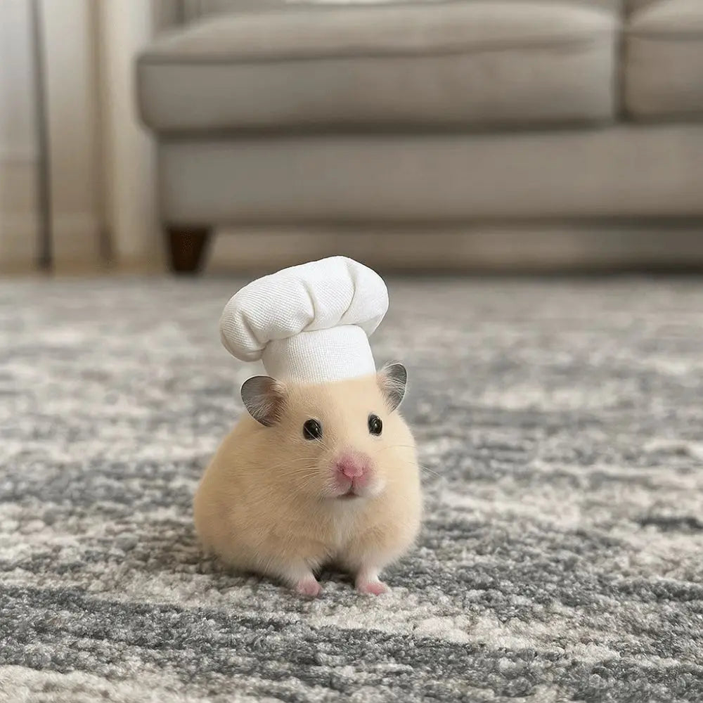 Pet Accessories Adjustable Hamster Chef Hat Comfortable Decorative Pet Costume Hat Breathable Hamster Cosplay Hat Photo Prop