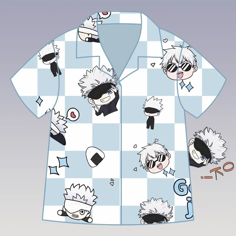 Anime Jujutsu Kaisen Gojo Satoru periphery cute pajamas spring and summer couples can wear outside home wear set birthday gifts