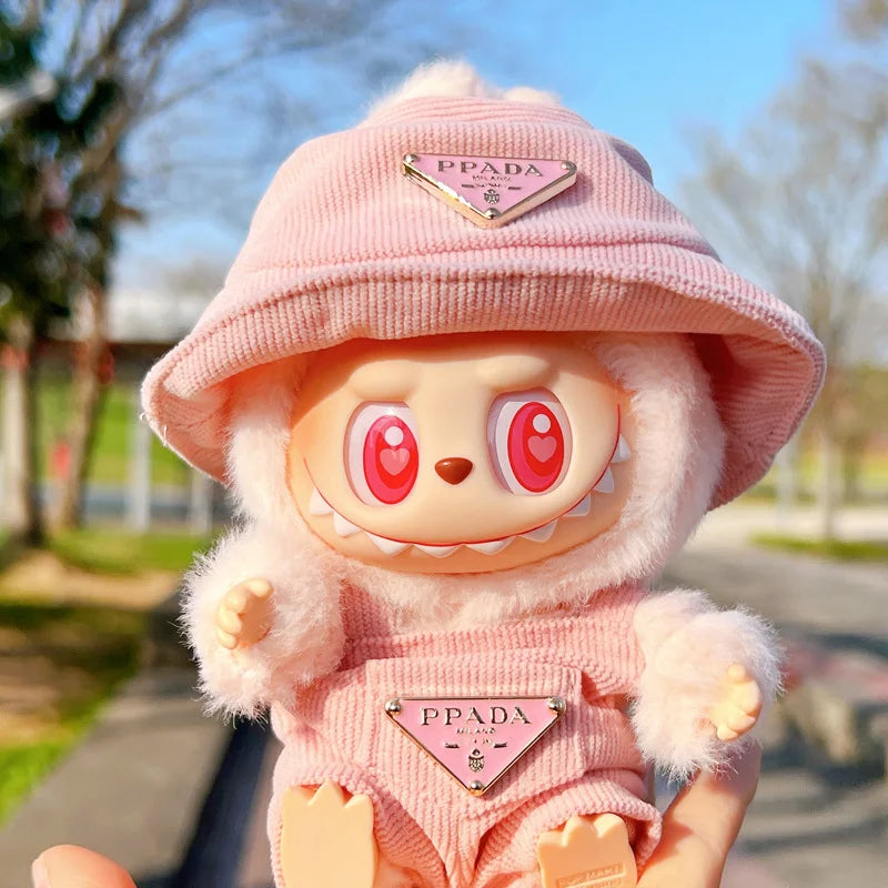 NO Doll, For Labubu Doll Clothing Set Hat 17cm Clothes Shoes Doll DIY Accessories Training Sitting Party Games Toys Gifts